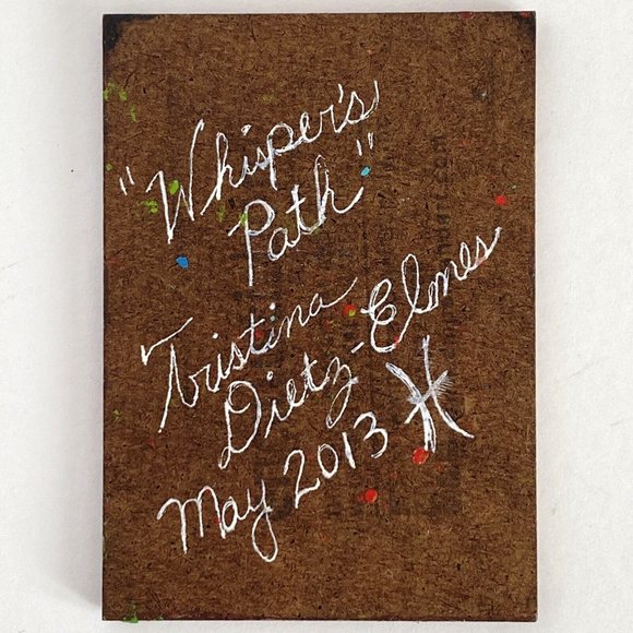 ATC ACEO Original 'Whisper's Path' Red Encaustic Wax Paint Tristina Elmes - Picture 6 of 6